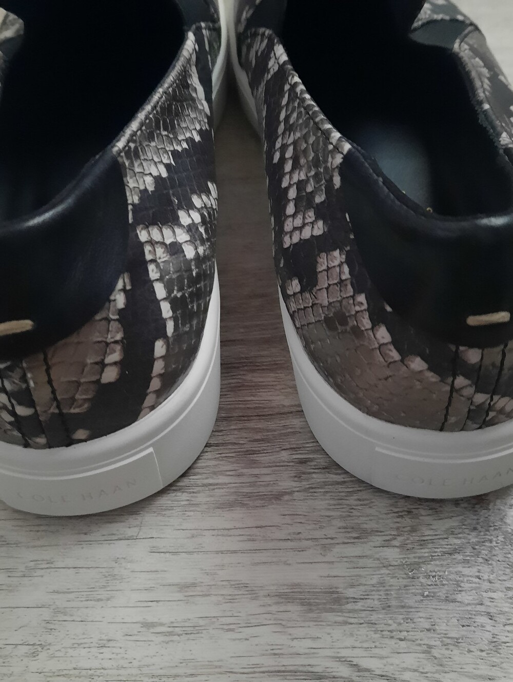 Cole Haan Black & Gray Snake-Print Slip-On Sneakers - Picture 6 of 8